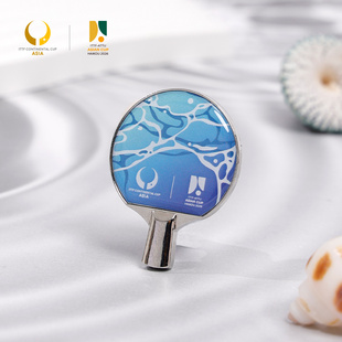 2026年海口亚洲杯-球拍徽章乒乓球赛事纪念收藏品胸针装饰摆件