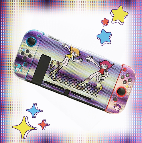 废物点心可爱卡通迷幻格适用任天堂switch/OLED/NS版本磨砂保护套