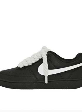 【定制球鞋】Nike Court Vision 白色孤影 喷绘 黑白