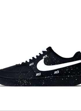 【定制球鞋】Nike Court Vision 白色孤影 喷绘 黑白