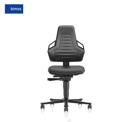 德国原装进口bimos实验室椅工作椅升降带靠背黑色聚氨酯【订购】