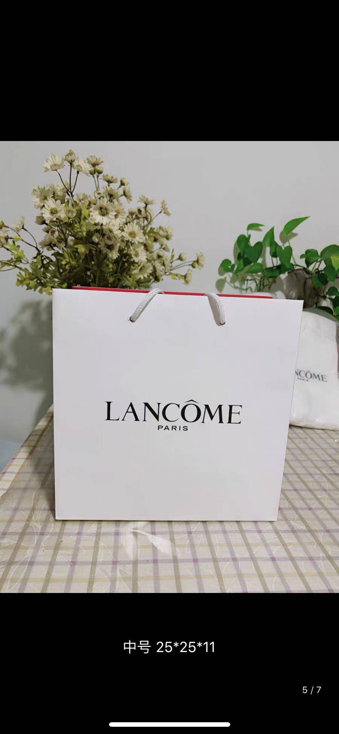 正品兰蔻lancome口红香水化妆品手提购物纸袋大中小号包装礼品袋