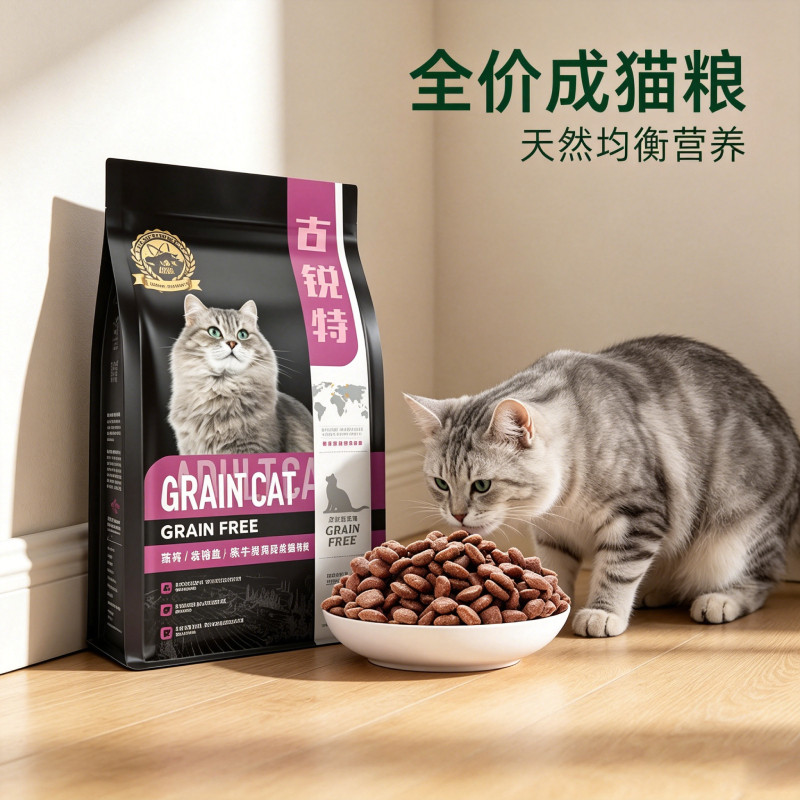 古锐特猫粮成猫幼猫呵护鸡肉发蔓越莓无谷粮厂家3斤装