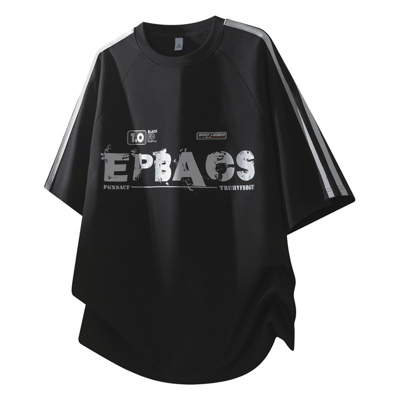 夏季男款潮牌美式T恤短袖宽松版2026年新款圆领印花