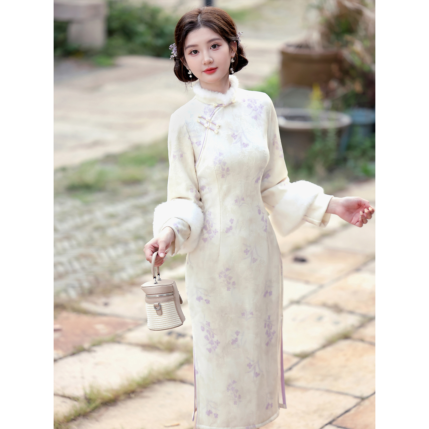 冬季旗袍年轻款气质高端女新中式