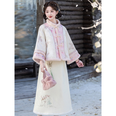 改良古装女汉服冬装成人两件套