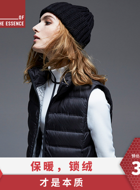 OTE 鹅绒羽绒服女轻薄马甲2025新款内穿外穿黑色保暖运动背心 V70