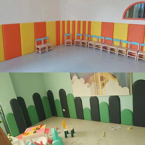 幼儿园早教墙裙防撞柱子软包定制