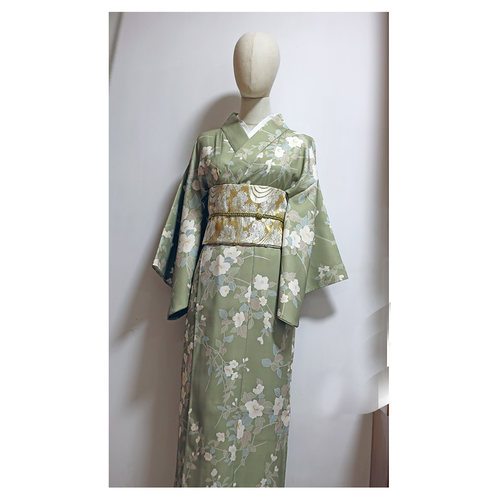 改良和服浴衣赏樱花青木元