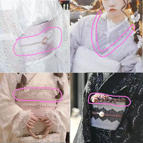 各种装饰小物件 蕾丝和洋浴衣配件 和服着装美丽小妙招