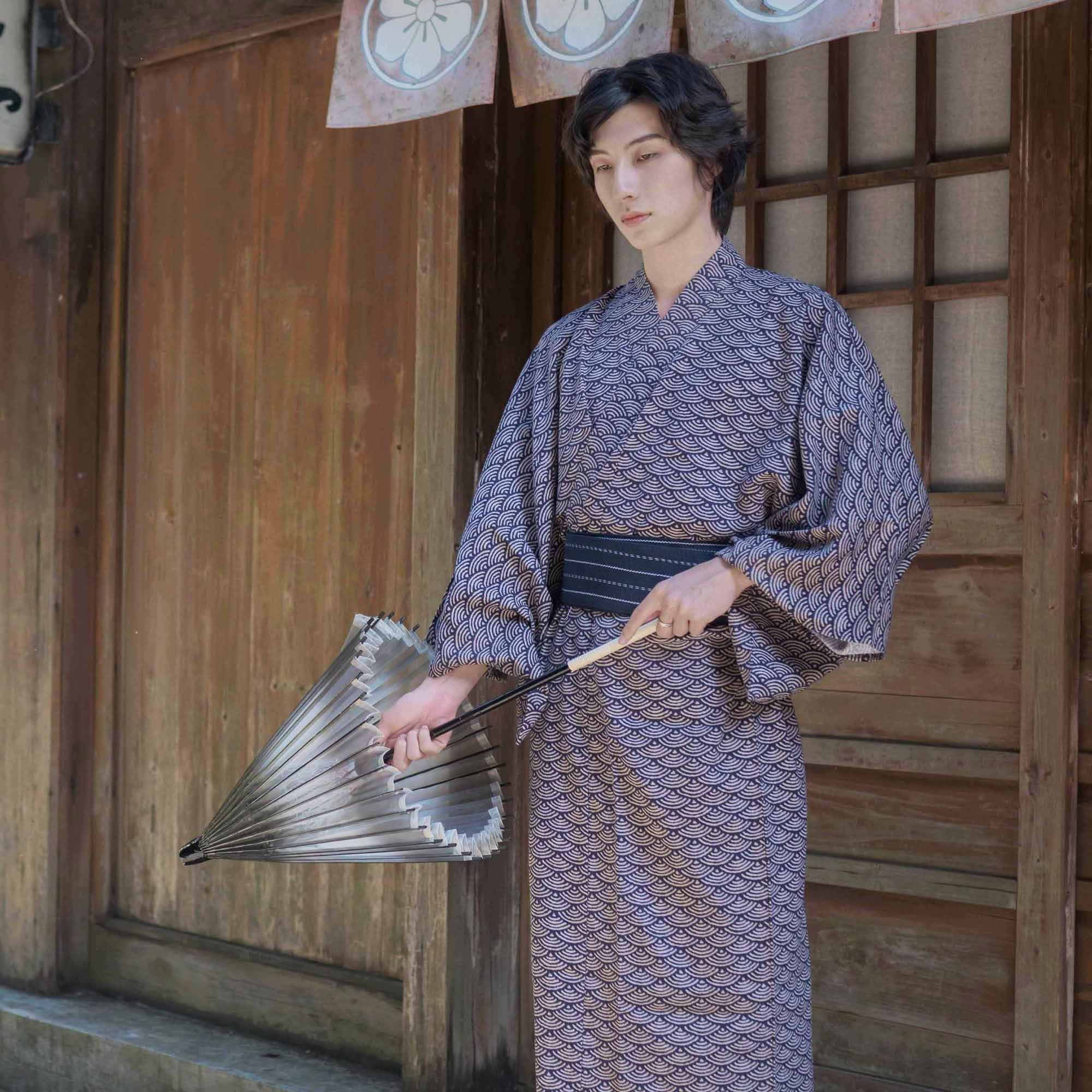 加厚款日式风正装温泉和服浴衣