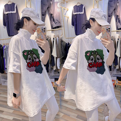 300斤大码德绒高领打底衫短袖T恤