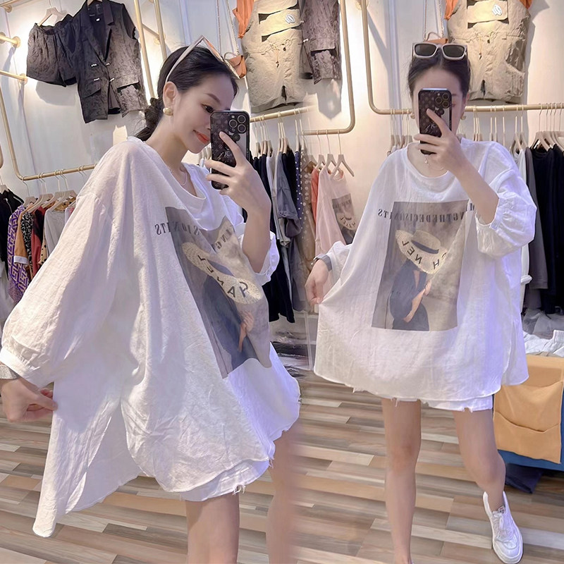 特大码网红欧货开叉T恤胖mm女夏季薄款休闲宽松大码上衣300斤防晒,女装/女士精品,T恤,淘宝优惠券,粉丝福利购,淘宝优惠卷