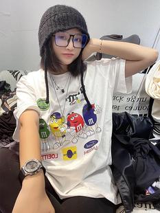 夏季 寬松百搭顯瘦上衣打底衫 字母短袖 韓版 T恤女2024新款 200斤大碼