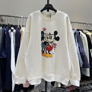 卫衣冬新卡通图案宽松显瘦洋气百搭减龄上衣女 大版 200斤大码 美式