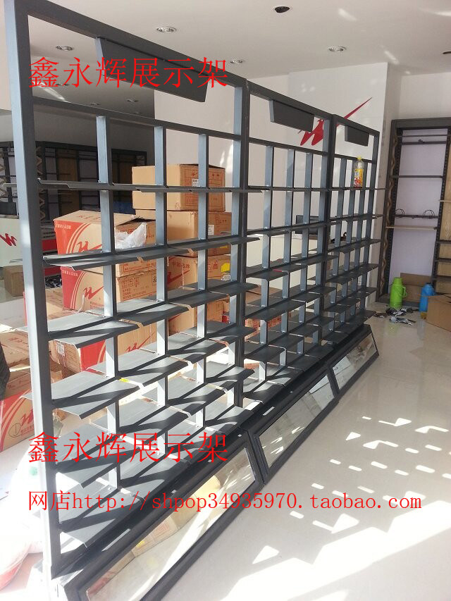 鑫永辉鞋店运动鞋架运动服装货架双星专卖店展示架双面鞋中岛架