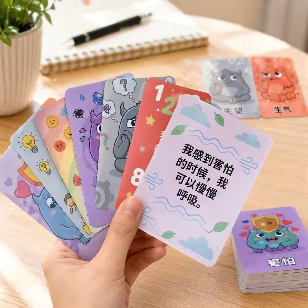 55张情绪小怪兽认知早教卡