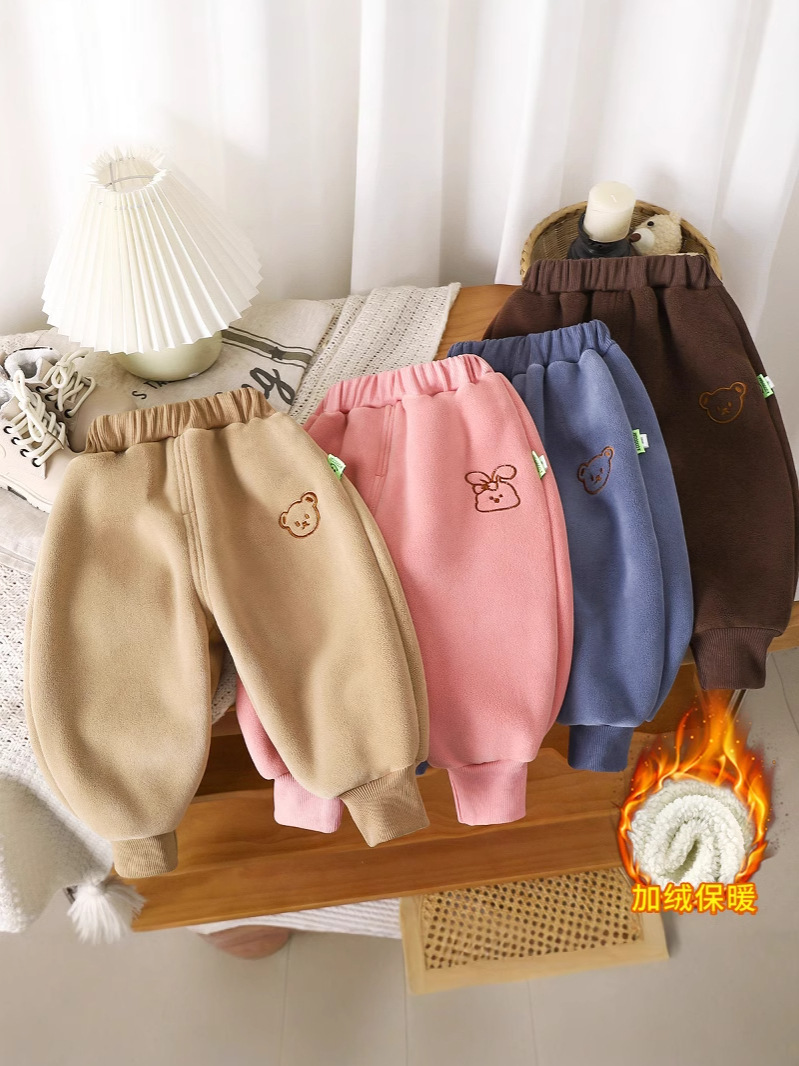 宝宝外穿加厚长裤儿童秋冬加绒裤子男女童保暖绒洋气屁屁裤新款