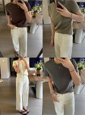 iWiNG美玲 凉感冰皮 刚需正肩基础好版型 糯肤短袖T恤纯棉 特价