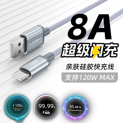 乐迪智美8A硅胶线120W超级闪充