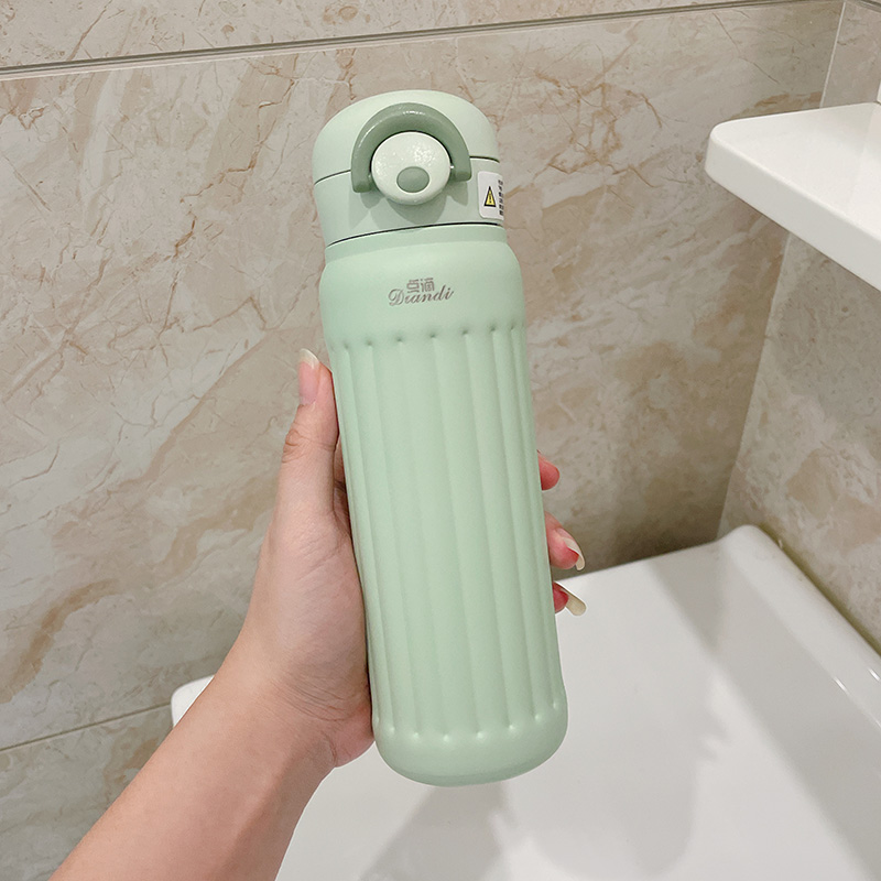 简约保温杯女生高颜值水杯学生随行杯不锈钢户外运动车载直饮杯子