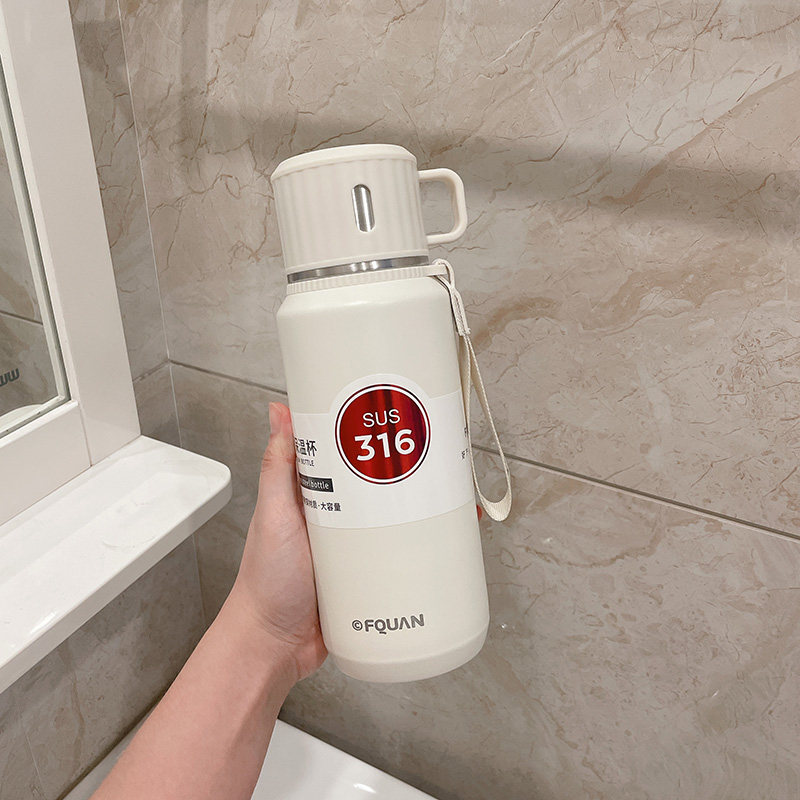 316不锈钢保温杯女生大容量2025新款带盖泡茶杯子办公室男士水杯
