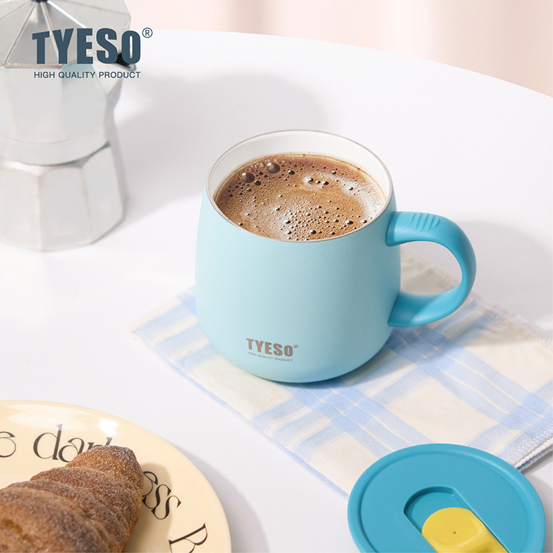 tyeso不锈钢保温杯陶瓷内胆办公室咖啡杯女士高颜值早餐马克杯子