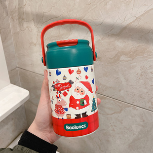 茶水分离吸管保温杯女生2024新款 高颜值咖啡水杯子圣诞节礼物新年