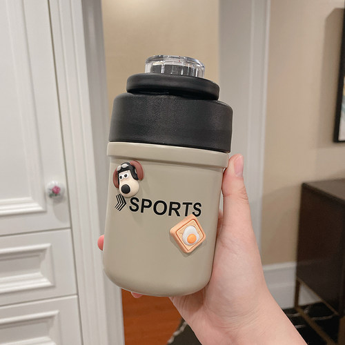 不锈钢保温杯女2025新款简约高颜值吸管水杯迷你小巧便携学生杯子