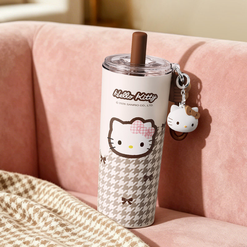 凯蒂猫316不锈钢吸管保温杯