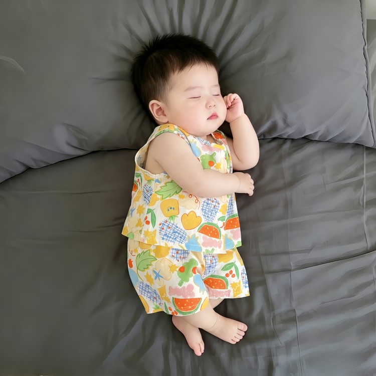小月龄多巴胺穿搭夏天衣服超萌外出服洋气坎肩背心两件套分体套装