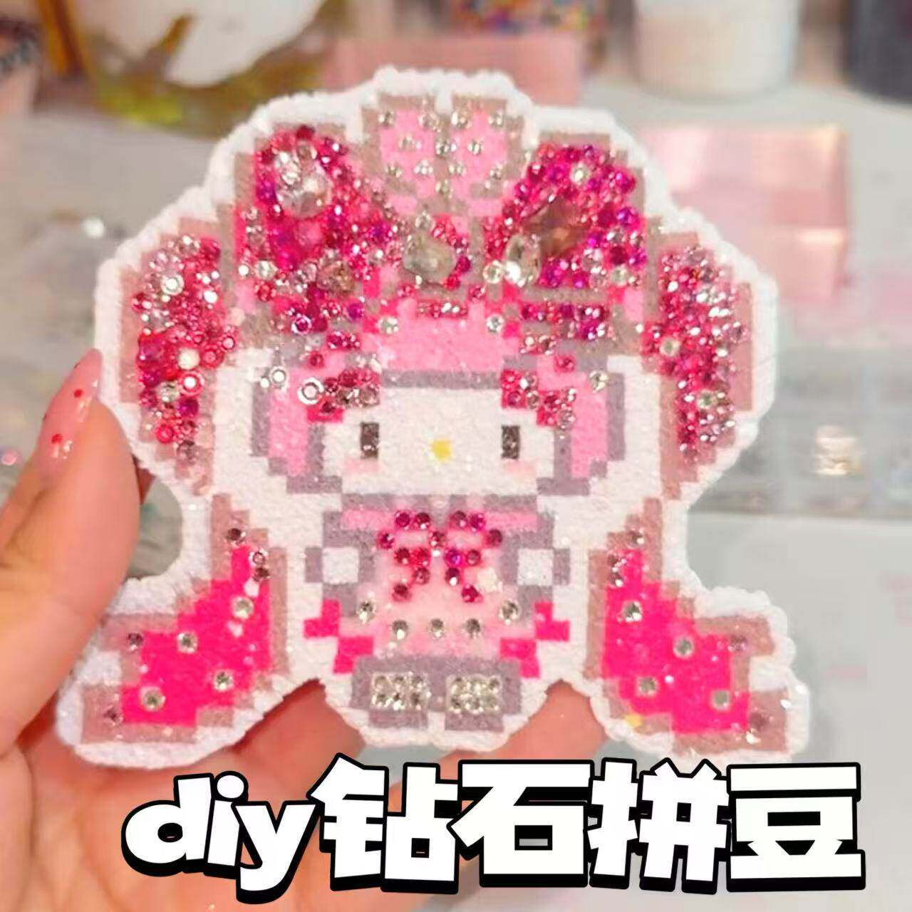 diy钻石拼豆画彩色平底钻树脂平底异形钻迷你小号亚克力美甲配饰