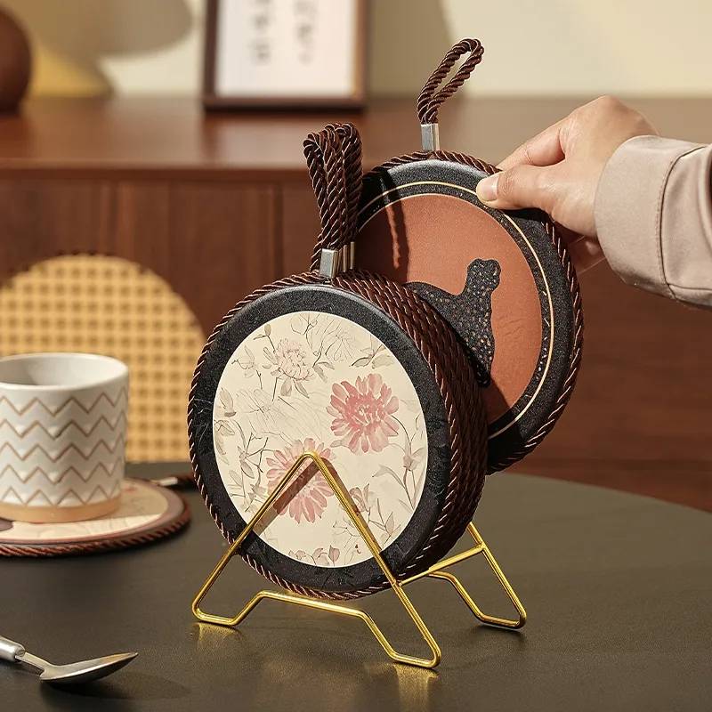 中古风陶瓷餐垫隔热垫轻奢高级感防烫桌垫耐高温菜盘碗碟垫砂锅垫