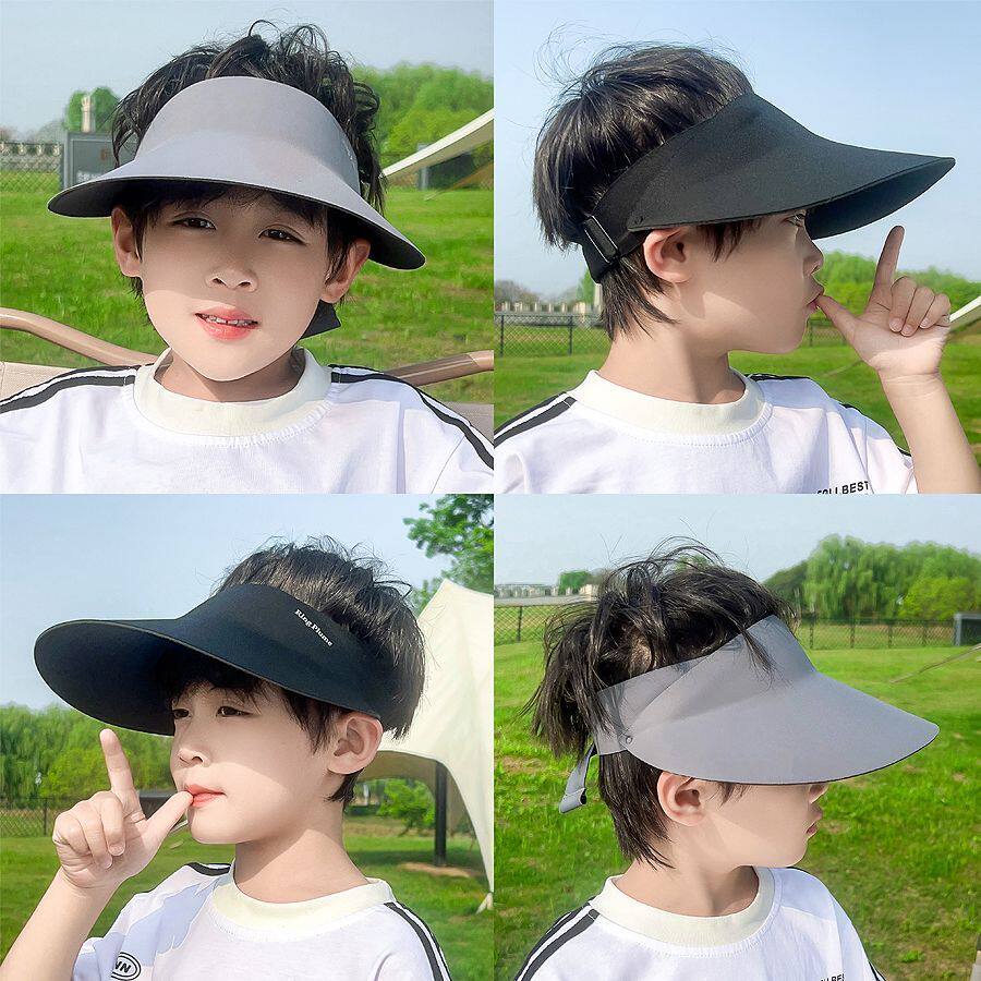 儿童帽子夏季男童大帽檐防晒帽女童防紫外线遮阳帽男孩空顶太阳帽