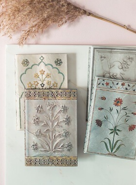 绝版paperblanks笔记本泰姬陵大理石雕刻花卉图案系列复古记事本