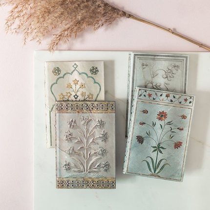 绝版paperblanks笔记本泰姬陵大理石雕刻花卉图案系列复古记事本