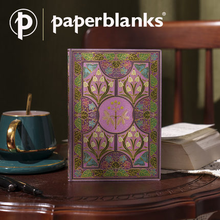 新款paperblanks挚爱之诗缤纷诗意含羞草笔记本高档复古记事本子