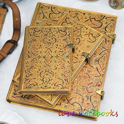 正品Paperblanks笔记本Gold Inlay金嵌体镶金图案复古精致记事本