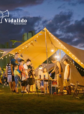 维达利多精致露营户外大双翼怪兽天幕复古TC棉布防雨遮阳棚凉棚