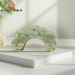 陕西历史博物馆文创宝绾青丝蟠螭款抓夹发卡头饰发饰发夹礼物女