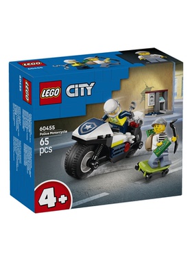 乐高城市组60455警用摩托车大追击男生儿童拼插益智积木玩具礼物