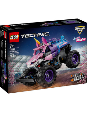 乐高机械组42220Monster Jam™ Sparkle Smash™ 回力车积木玩具