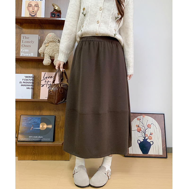 黑色毛呢半身裙女秋季新款高腰休