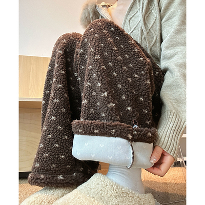 波点针织糯米裤2025新款女高腰显