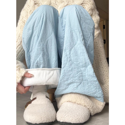 加绒加厚高腰显瘦外穿滑雪阔腿裤