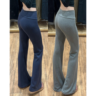 慵懒休闲拖地喇叭裤 微喇运动裤 松紧高腰显瘦百搭卫裤 新款 女春秋季