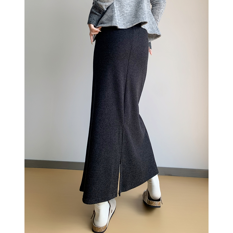 2025新款高腰垂感抽绳a字长裙