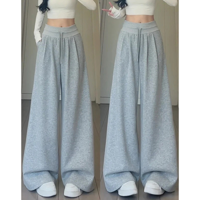 美式复古加厚运动裤女秋冬季新款