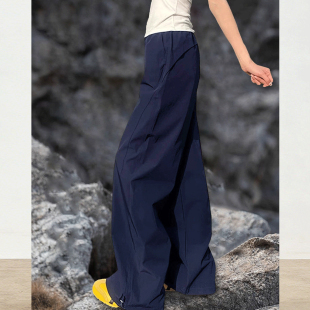 藏青色工装裤女春夏2026新款户外徒步速干防晒防风运动登山冲锋裤