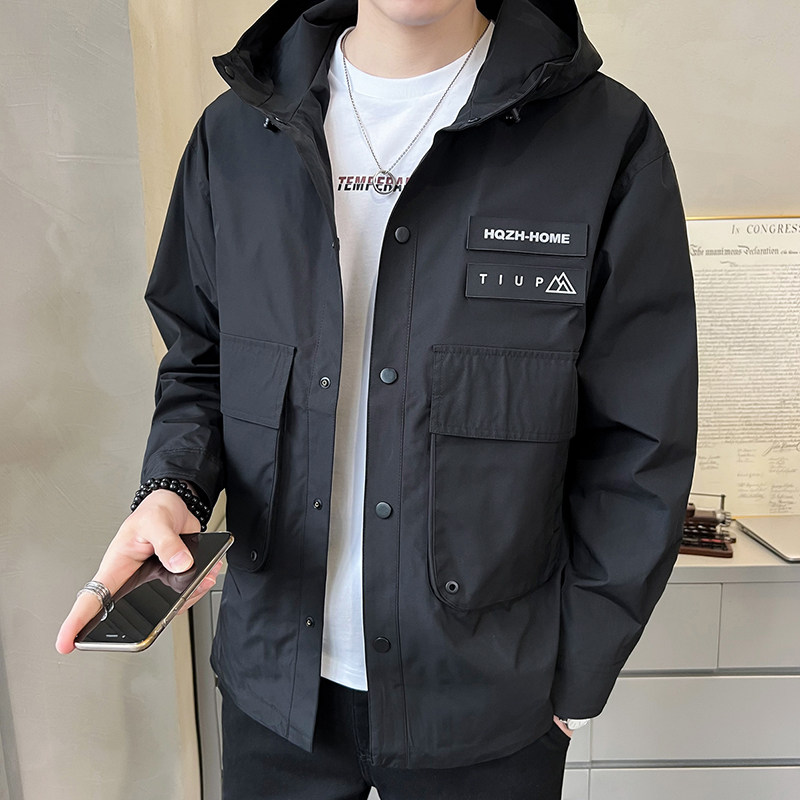 2025秋装新款工装连帽冲锋衣男装夹克外套男JK607-P115,男装夹克,电商D236（原A051）